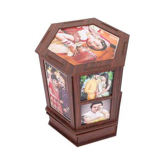 Rotating MDF Photoframe Hexa 6 in 1