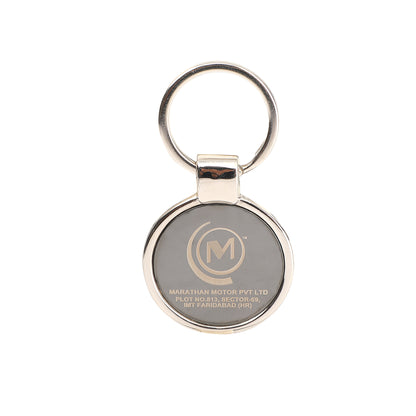 SILVER METAL ROUND KEYCHAIN