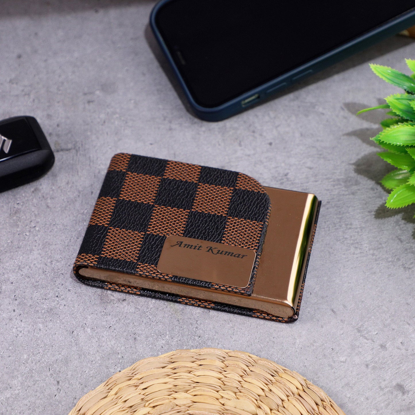 Checkmate Rose Golden Card Holder