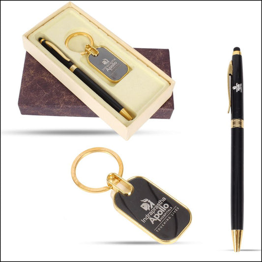 Golden Pen With Keychain