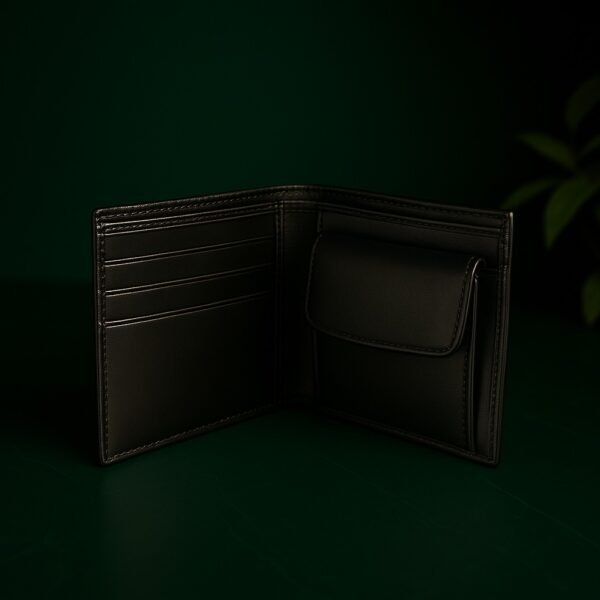 Classic Black Leather Wallet 003 - Image 3