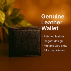 Black Genuine Leather Wallet 004