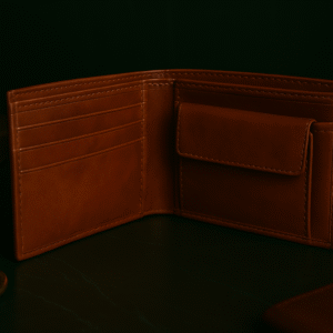 Brown Classic Leather Wallet with Coin Pocket 006