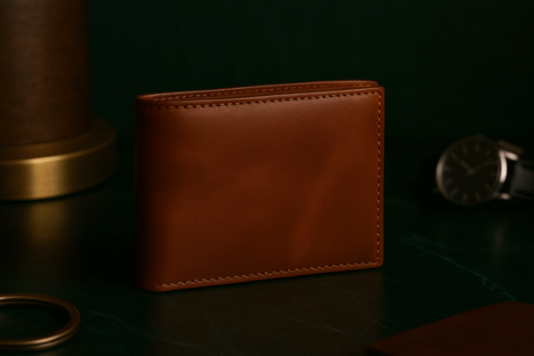 Brown Classic Leather Wallet with Coin Pocket 006 - Image 2