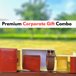 Premium Corporate Gift Combo – Leather Wallet, Card Holder, Belt