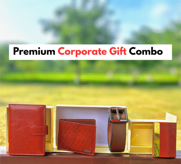 Premium Corporate Gift Combo – Leather Wallet, Card Holder, Belt